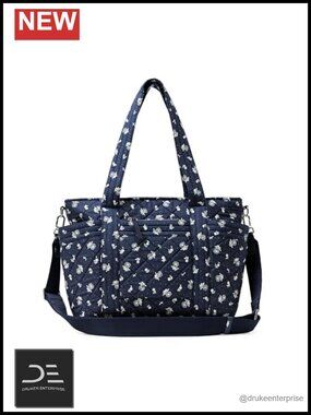 Quilted Cotton Tote Handbag with Padded Handles
